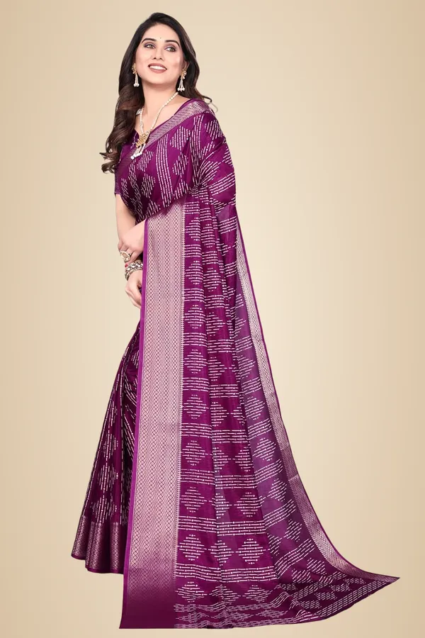 Purple_Silk_Blend_Printed_Dola_Silk_Saree_For_Women