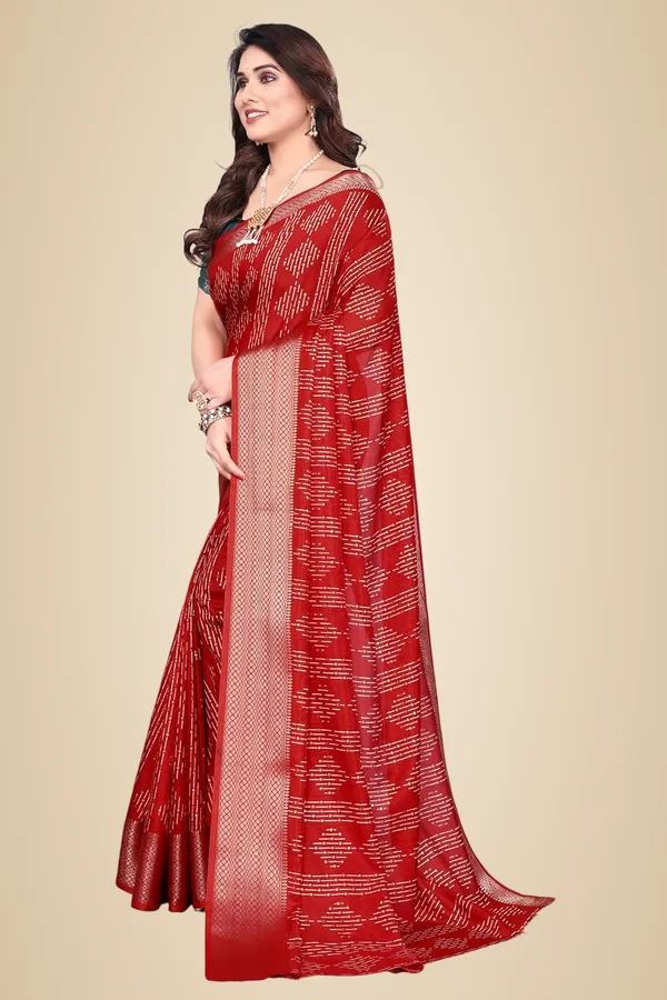 Red_Silk_Blend_Printed_Dola_Silk_Saree_For_Women