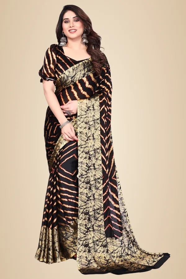 Black_Chiffon_Leheriya_Chiffon_Saree_For_Women