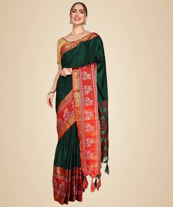 Bottle_Green_Cotton_Silk_For_Women