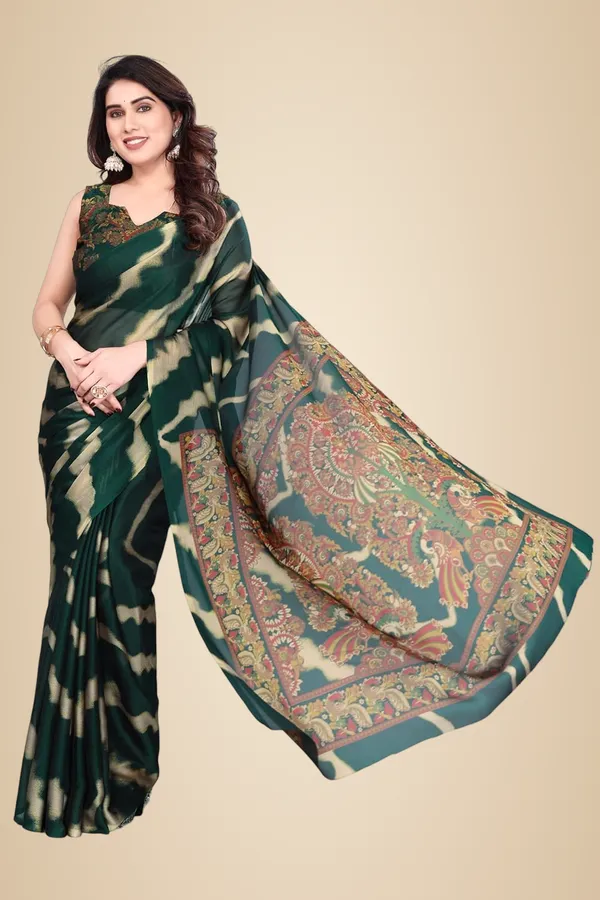 Dark_Green_Polyester_Printed_Chiffon_Saree_For_Women