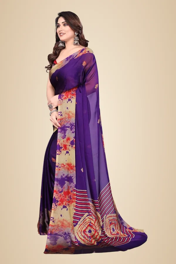 Blue_Polyester_Printed_Chiffon_Saree_For_Women