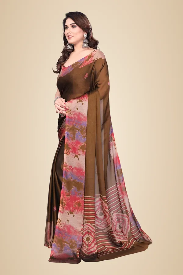 Brown_Polyester_Printed_Chiffon_Saree_For_Women
