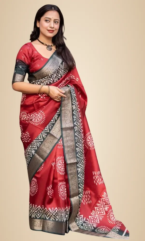 Maroon_Polyester_Bandhani_Marshmallow_Saree_For_Women