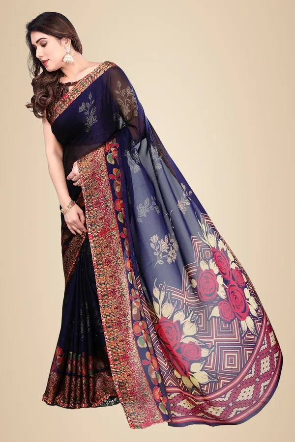 Dark_Blue_Polyester_Printed_Dola_Silk_Saree_For_Women