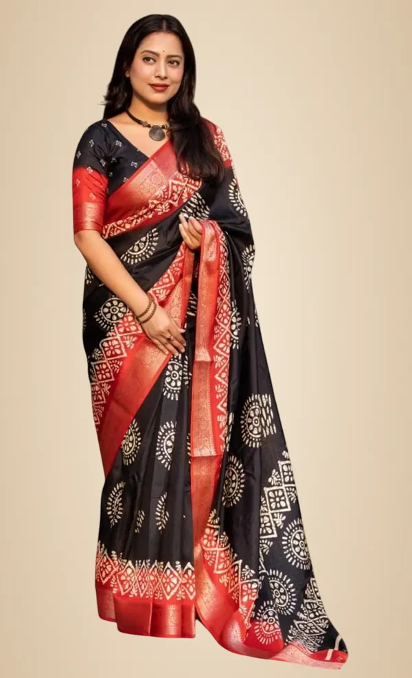Black_Polyester_Printed_Dola_Silk_Saree_For_Women