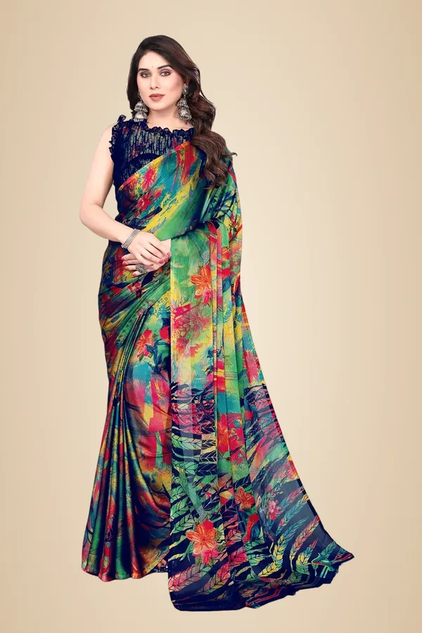 Blue_Polyester_Printed_Chiffon_Saree_For_Women
