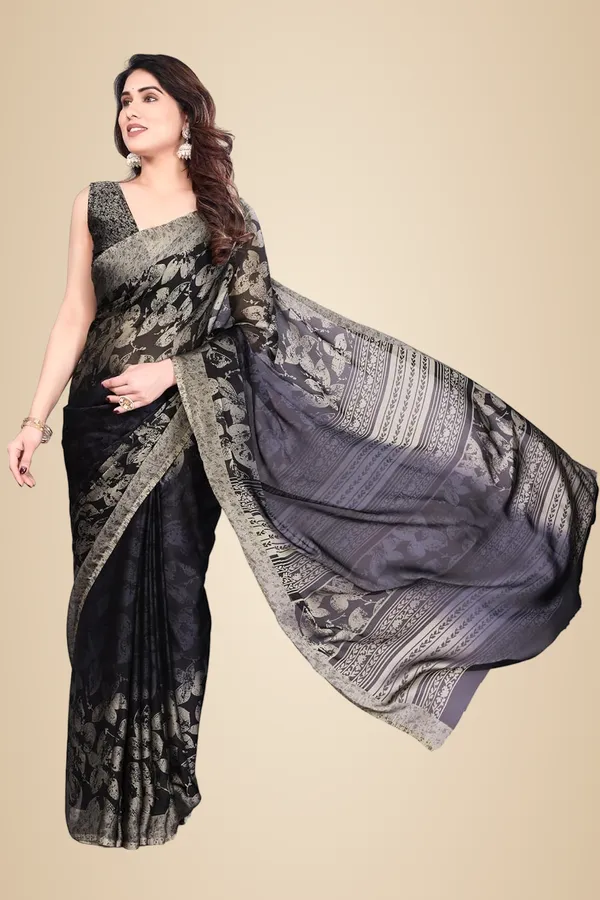 Black_Polyester_Chiffon_Georgette_Saree_For_Women