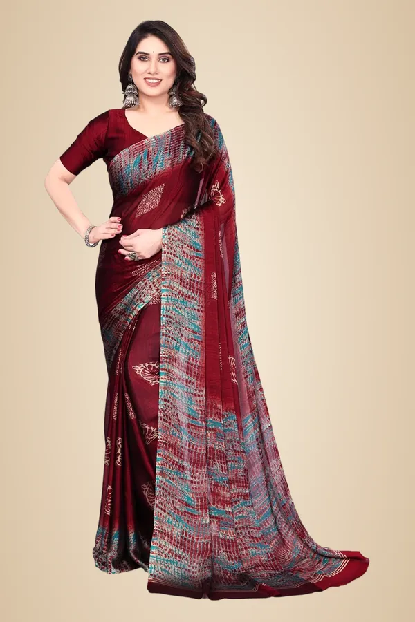 Maroon_Polyester_Banarasi_Silk_Saree_For_Women