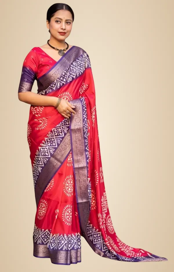 Pink_Polyester_Bandhani_Dola_Silk_Saree_For_Women