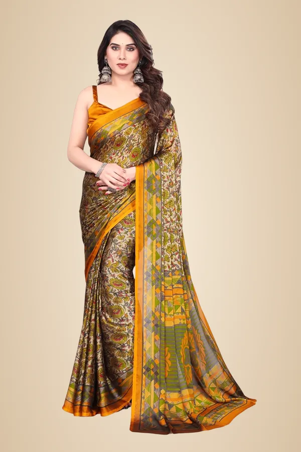 Yellow_Polyester_Bandhani_Marshmallow_Saree_For_Women