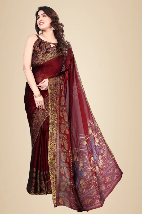 Maroon_Polyester_Chiffon_Georgette_Saree_For_Women