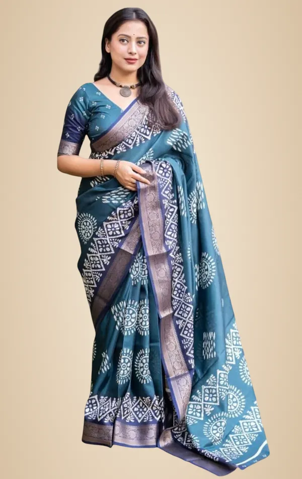 Light_Blue_Polyester_Bandhani_Cotton_Silk_Saree_For_Women