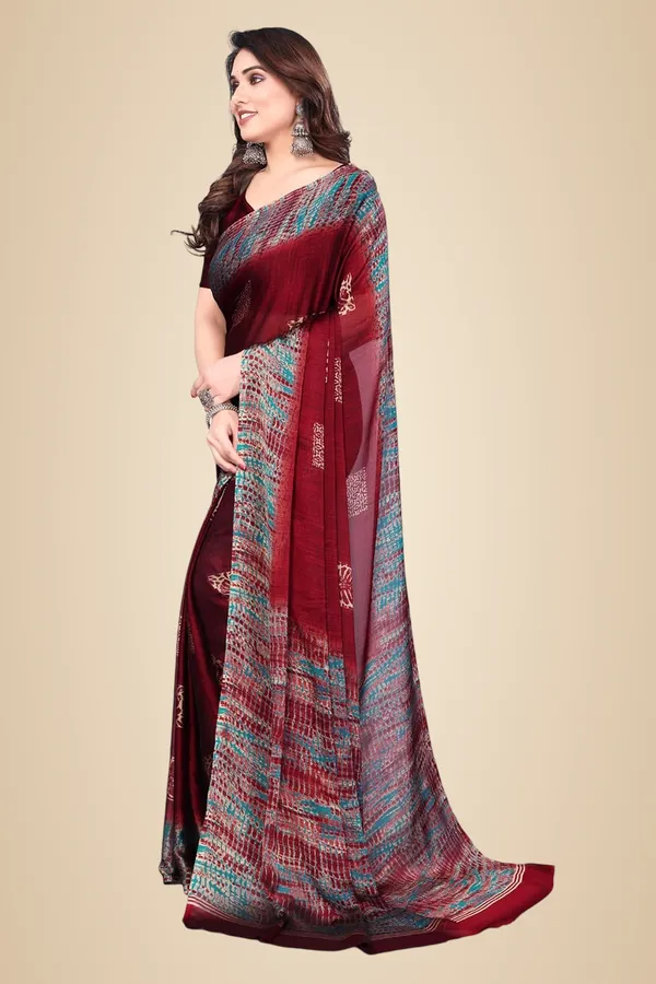 Maroon_Polyester_Chiffon_Georgette_Saree_For_Women