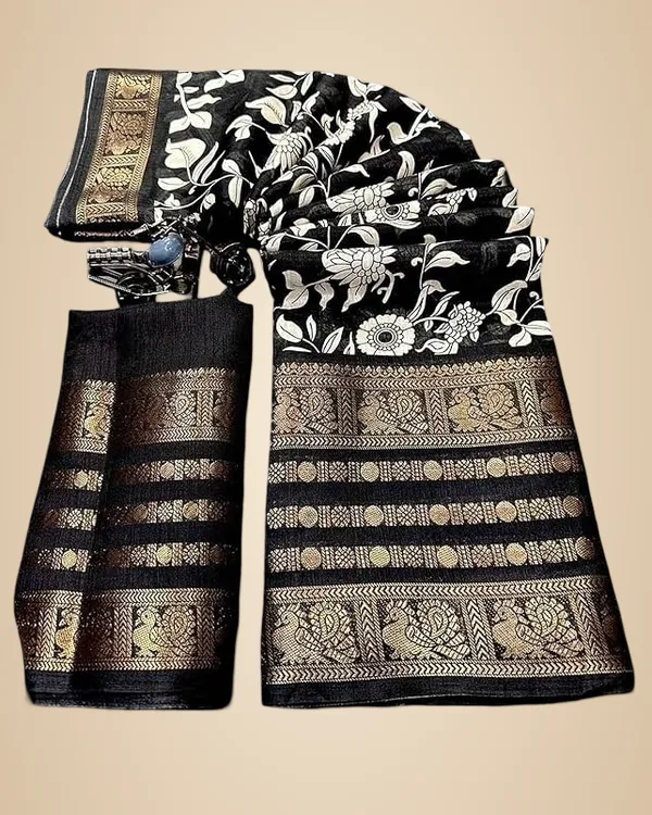 Black_Polyester_Printed_Chiffon_Saree_For_Women