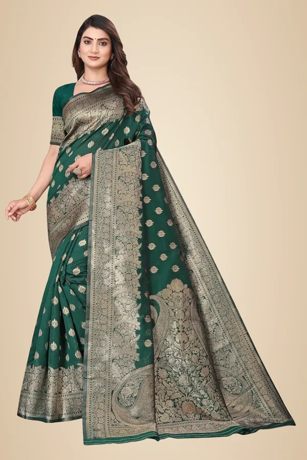 Green_Art_Silk_Kanjivaram_Silk_Saree_For_Women