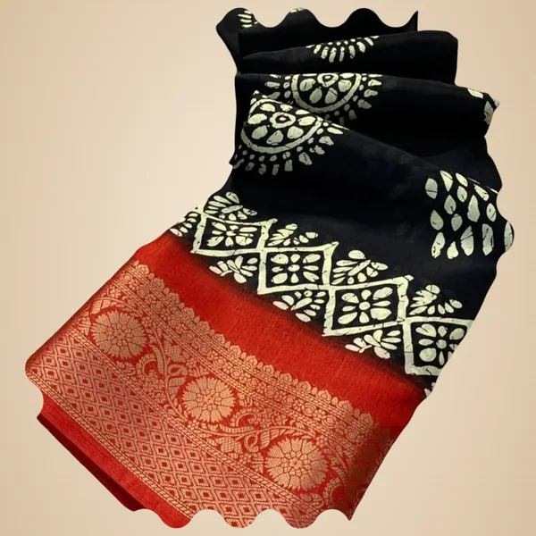 Black_Polyester_Printed_Chiffon_Saree_For_Women