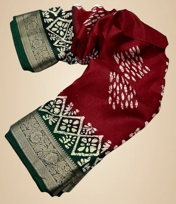 Maroon_Silk_Bandhani_Dola_Silk_Saree_For_Women