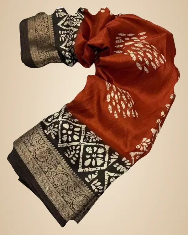 Light_Brown_And_Orange_Silk_Chiffon_Georgette_Saree_For_Women