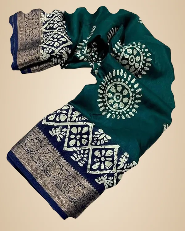 Teal_Silk_Bandhani_Dola_Silk_Saree_For_Women