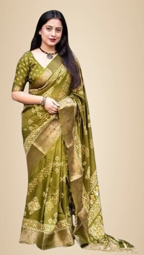 Mehendi_Silk_Bandhani_Dola_Silk_Saree_For_Women