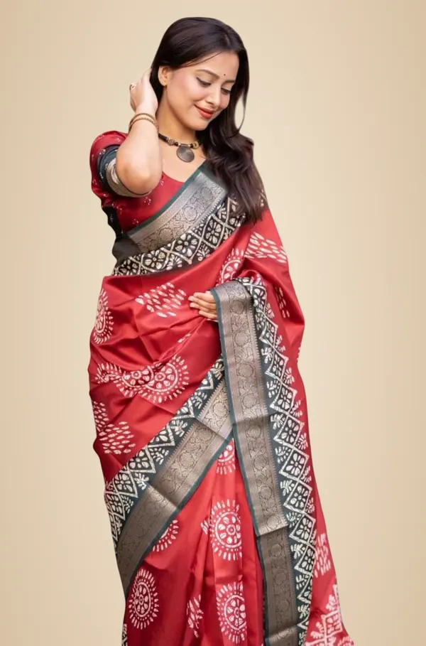 Maroon_Polyester_Bandhani_Dola_Silk_Saree_For_Women