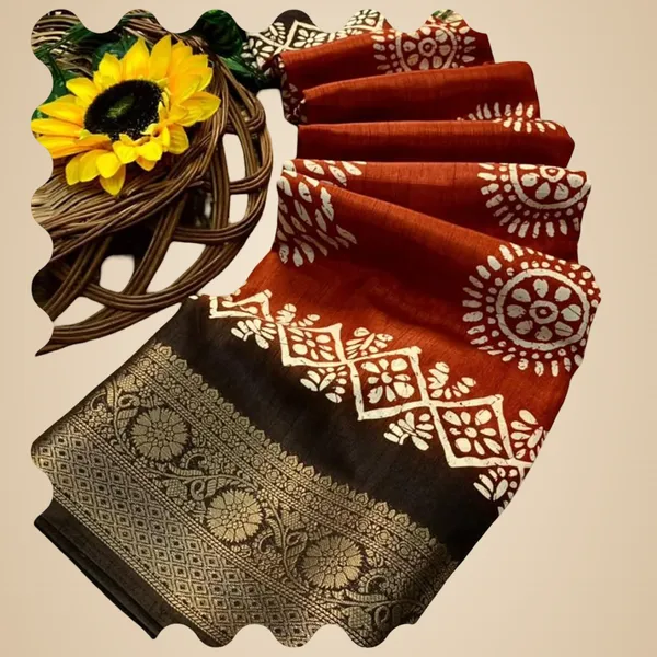 Orange_Polyester_Bandhani_Dola_Silk_Saree_For_Women