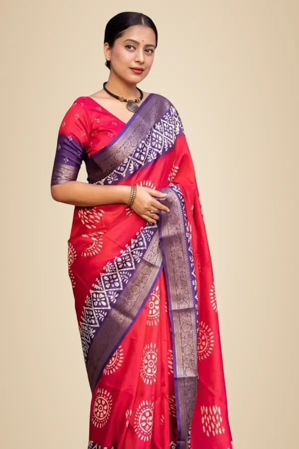 Pink_Polyester_Bandhani_Dola_Silk_Saree_For_Women