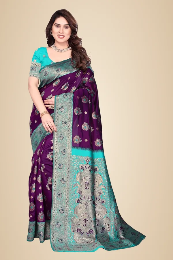 Purple_Silk_Banarasi_Silk_Saree_For_Women