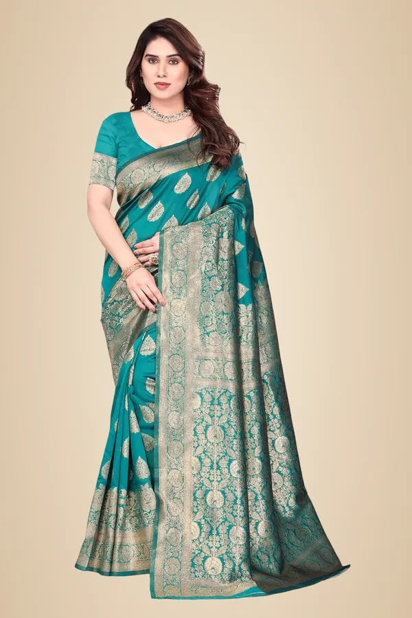 Sea_Green_Silk_Banarasi_Silk_Saree_For_Women