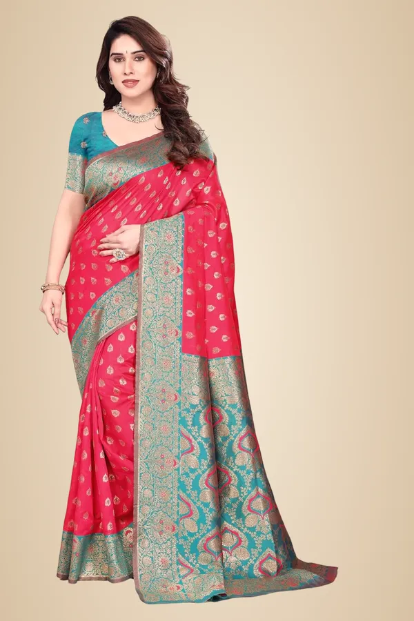 Pink_Silk_Bandhani_Dola_Silk_Saree_For_Women