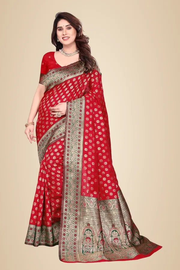 Red_Silk_Banarasi_Silk_Saree_For_Women