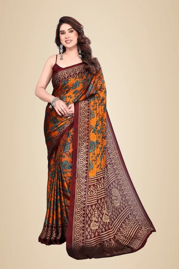 Orange_Polyester_Chiffon_Georgette_Saree_For_Women