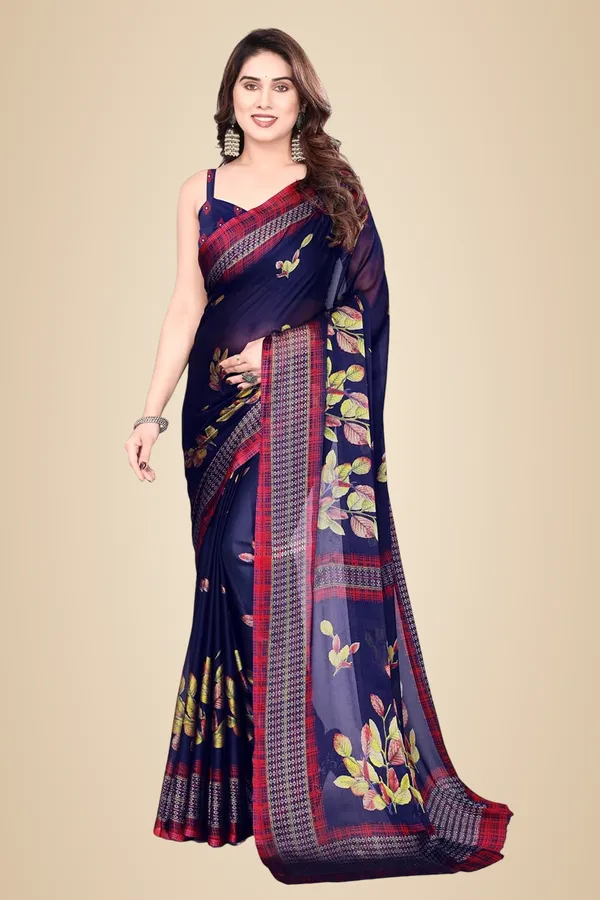 Navy_Polyester_Printed_Chiffon_Saree_For_Women