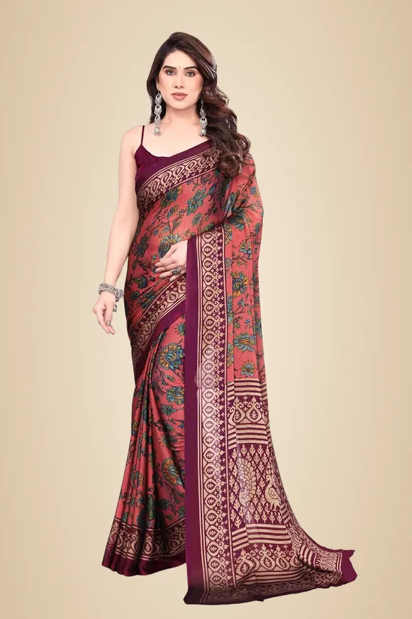 Carrot_Pink_Polyester_Chiffon_Georgette_Saree_For_Women