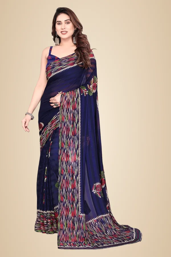 Navy_Blue_Polyester_Georgette_Saree_For_Women
