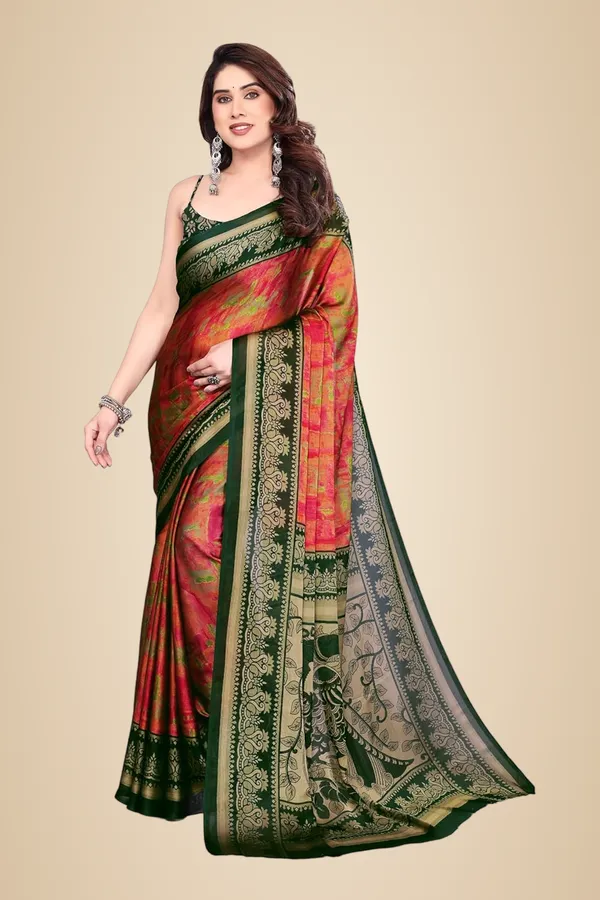 Red_Polyester_Chiffon_Georgette_Saree_For_Women