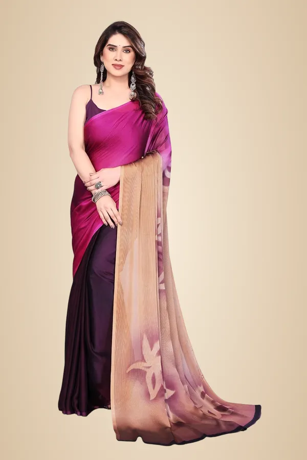 Dark_Pink_Polyester_Printed_Chiffon_Saree_For_Women
