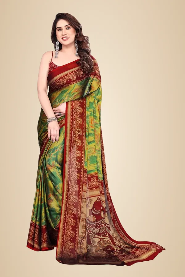 Green_Polyester_Printed_Chiffon_Saree_For_Women