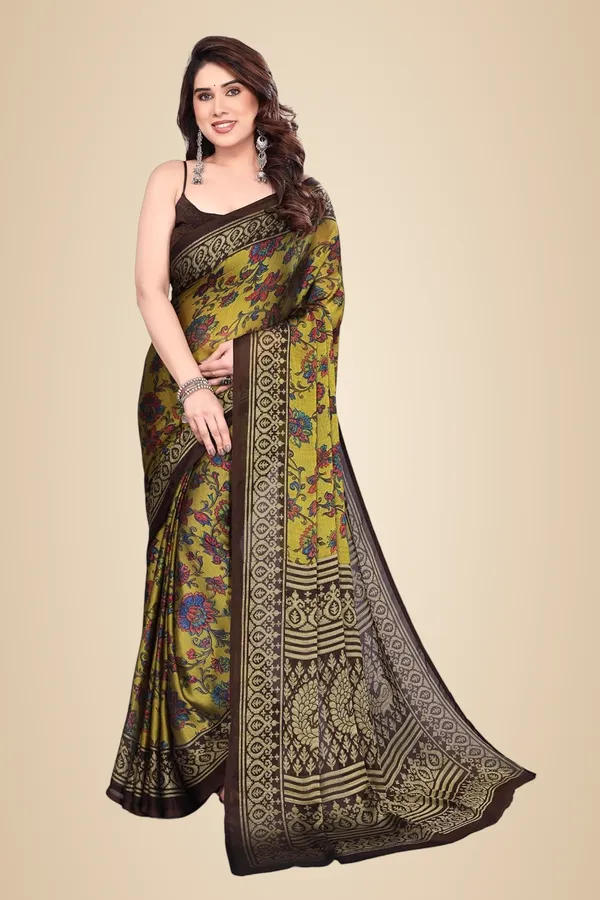 Yellow_Polyester_Chiffon_Georgette_Saree_For_Women