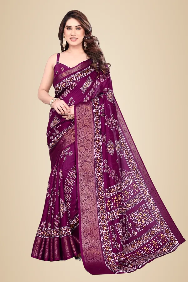 Wine_Silk_Printed_Dola_Silk_Saree_For_Women