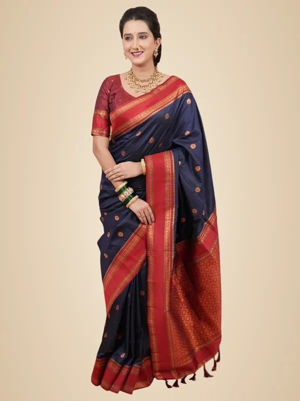 Navy_Blue_Silk_Paithani_Silk_Saree_For_Women