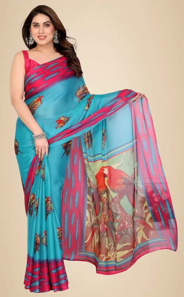 Multicolour_Georgette_Chiffon_Georgette_Saree_For_Women