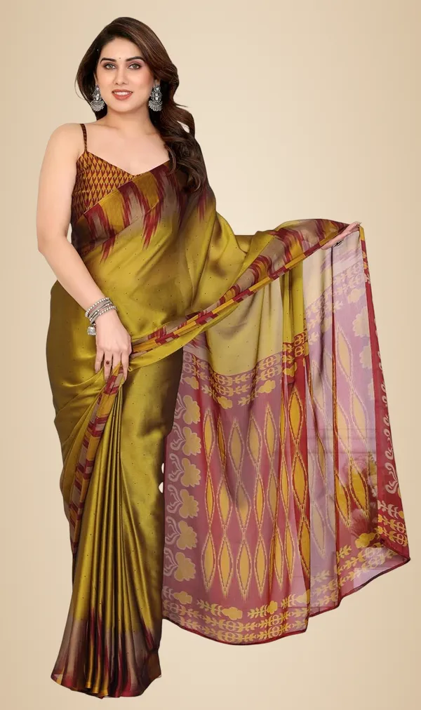 Mustard_Chiffon_Printed_Chiffon_Saree_For_Women