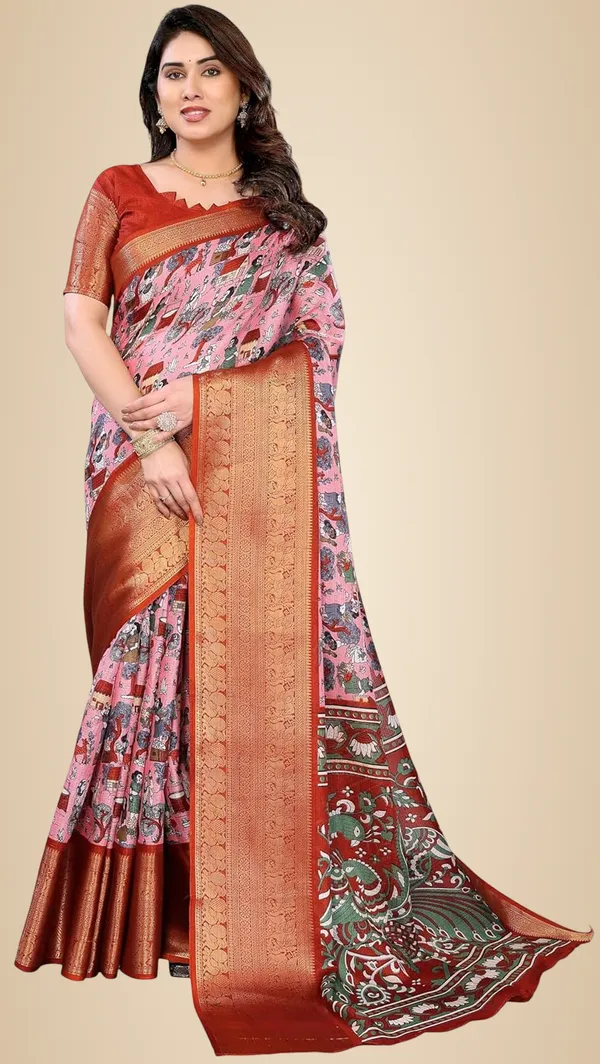 Pink_Cotton_Blend_Printed_Dola_Silk_Saree_For_Women