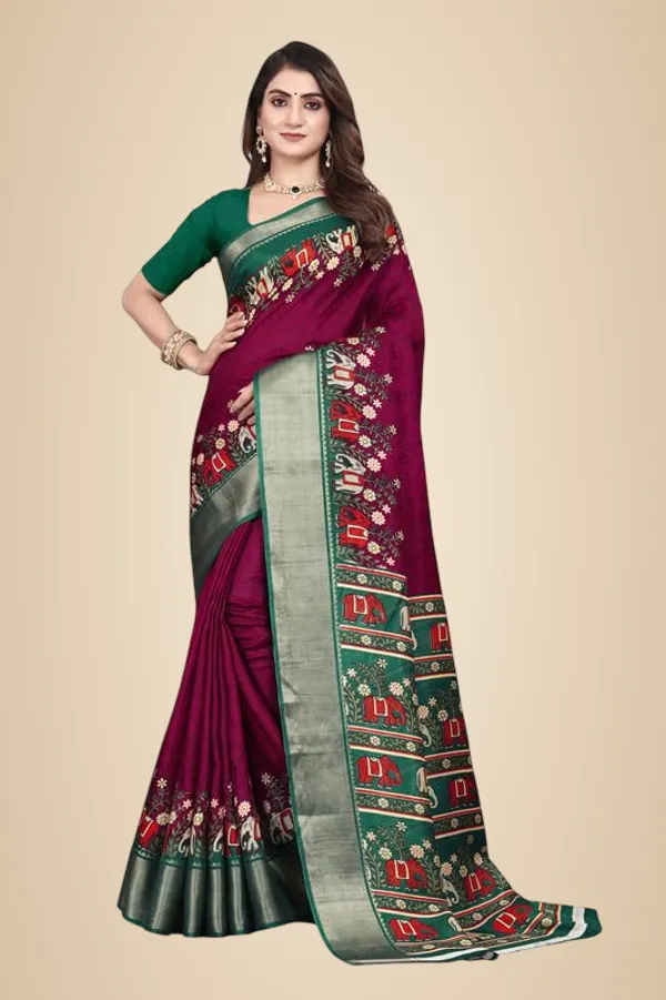 Maroon_Cotton_Silk_Digital_Printed_Saree_For_Women