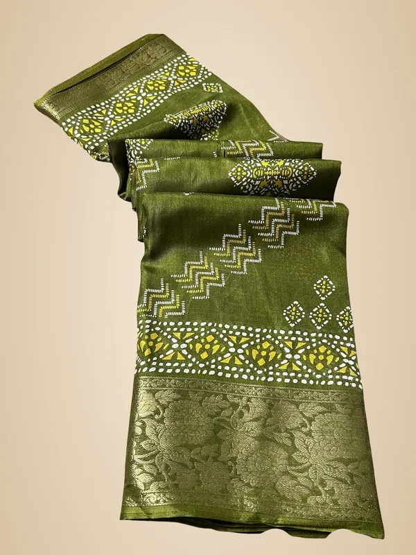Mehendi_Green_Silk_Printed_Dola_Silk_Saree_For_Women