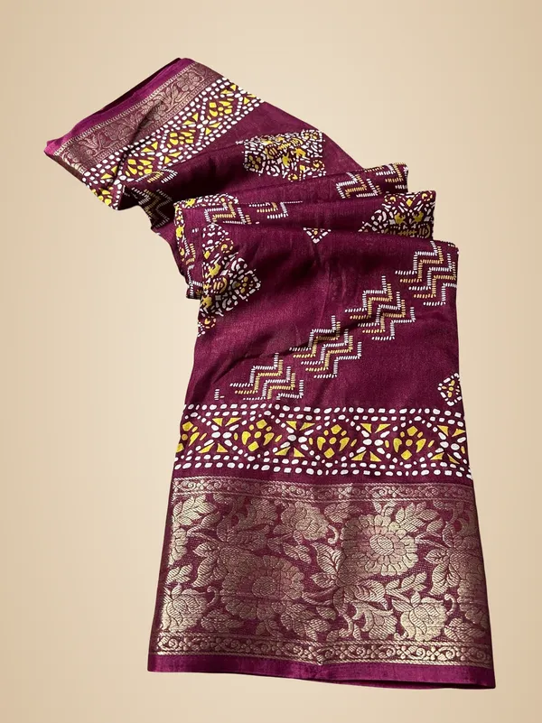 Wine_Silk_Printed_Dola_Silk_Saree_For_Women
