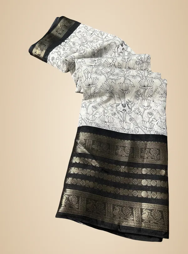 White_Silk_Printed_Dola_Silk_Saree_For_Women