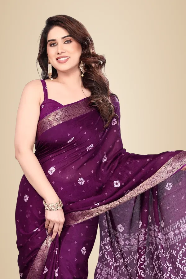 Wine_Silk_Printed_Chiffon_Saree_For_Women